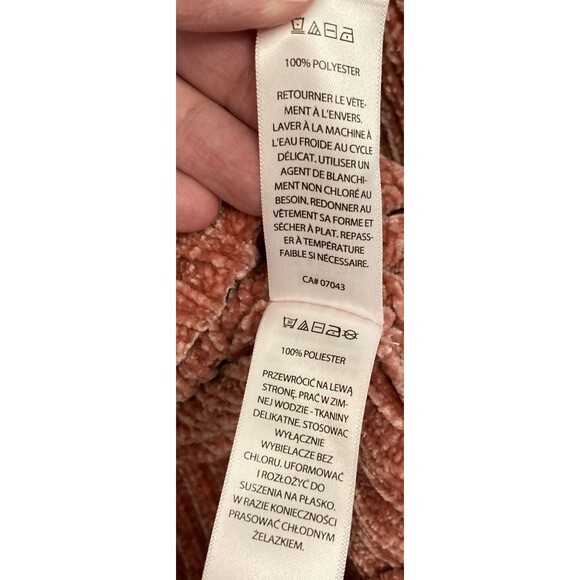 Dusty Rose Chenille Mock Neck XL Sweater Balloon Sleeves Cottagecore Soft Boho - Picture 9 of 12